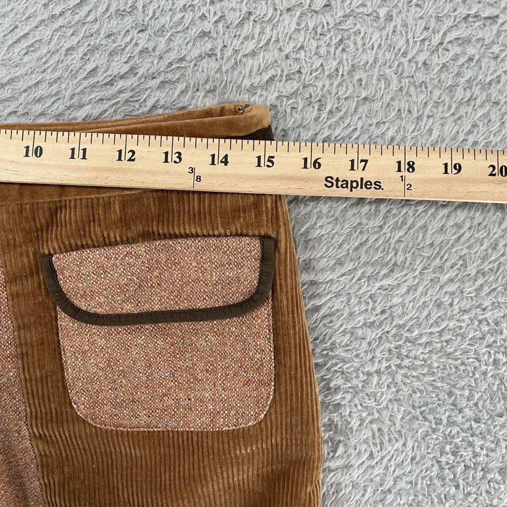 Loft Y2K Corduroy Skirt Womens 6 Brown Tweed Trim Knee Length Fall Office - Picture 7 of 13